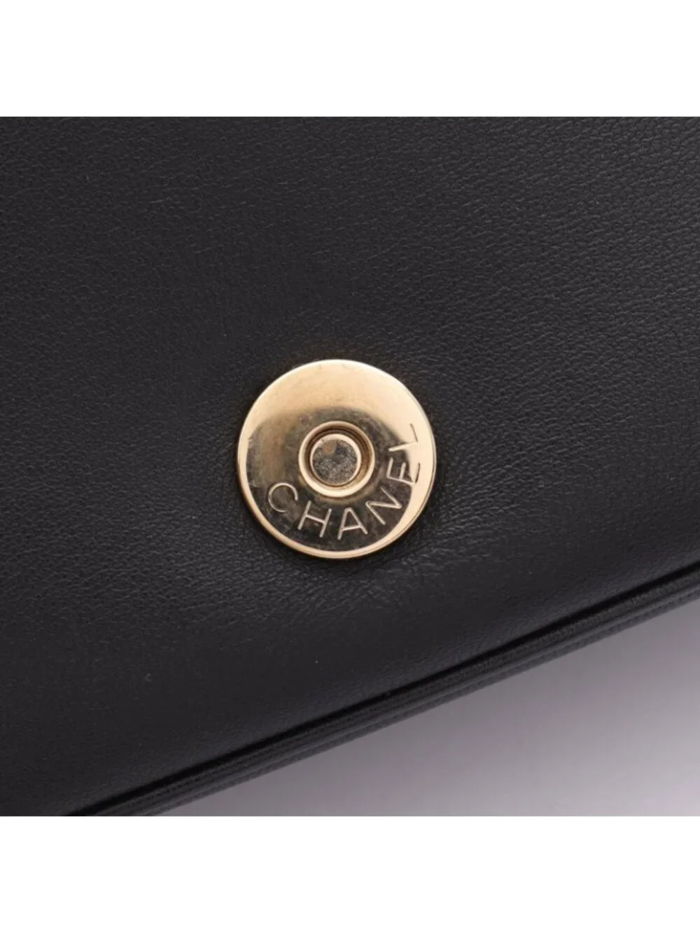 Chanel Shoulder Bag CC Logo Full Flap Black Lambskin CC Small Chain